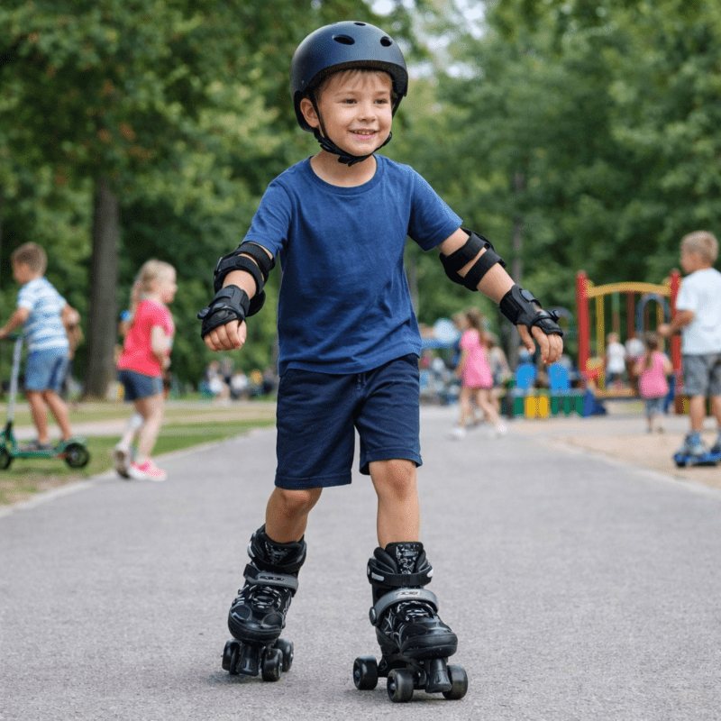 Patines 4 Ruedas Ajustable Artísticos Negro Para Niños - Lhua Store