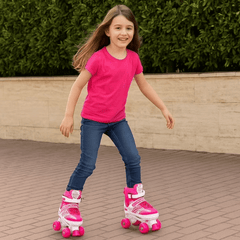 Patines 4 Ruedas Ajustable Artísticos Rosado Para Niñas - Lhua Store