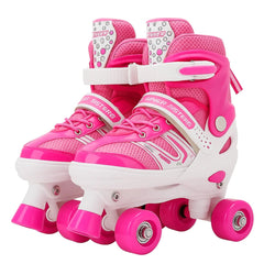 Patines 4 Ruedas Ajustable Artísticos Rosado Para Niñas - Lhua Store