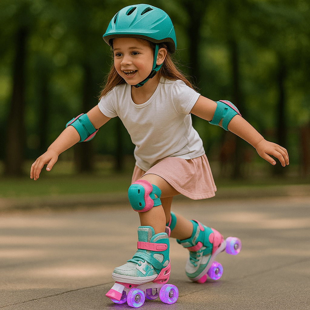 Patines 4 Ruedas Led Rupu Niñas Ajustable Sirena Aquagreen - Lhua Store