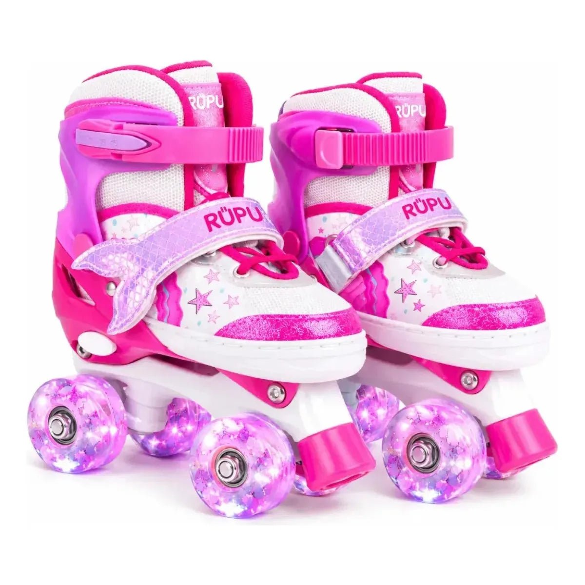 Patines 4 Ruedas Led Rupu Niñas Ajustable Sirena Aquapink - Lhua Store