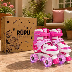 Patines 4 Ruedas Led Rupu Niñas Ajustable Sirena Aquapink - Lhua Store
