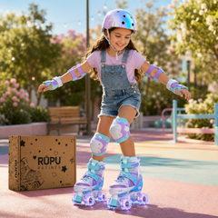 Patines 4 Ruedas Led Rupu Niñas Ajustable Sirena Aquapurple - Lhua Store