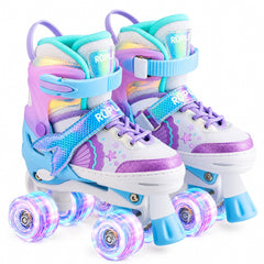 Patines 4 Ruedas Led Rupu Niñas Ajustable Sirena Aquapurple - Lhua Store
