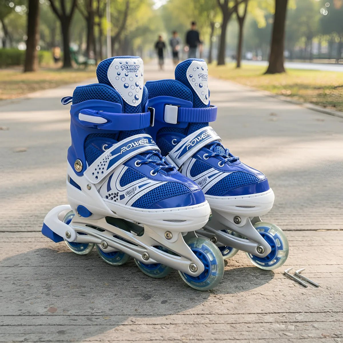Patines En Linea Ajustables Roller Azul Rueda Led Niños - Lhua Store