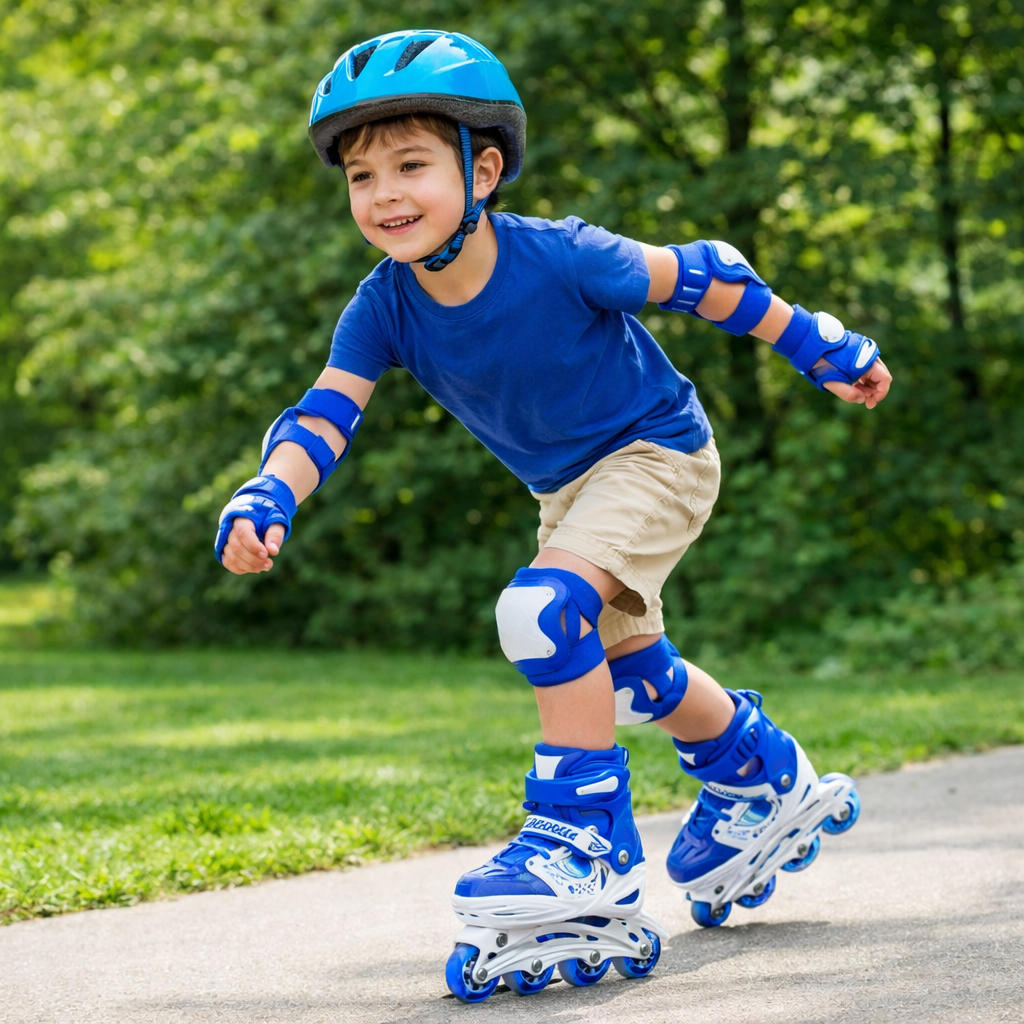 Patines En Linea Ajustables Roller Azul Rueda Led Niños - Lhua Store