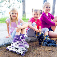 Patines En Linea Ajustables Roller Morado Rueda Led Niñas - Lhua Store