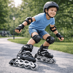 Patines En Linea Ajustables Roller Negro Rueda Led Niños - Lhua Store