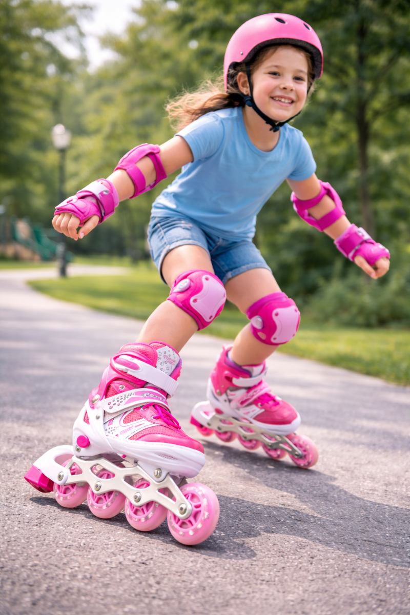 Patines En Linea Ajustables Roller Rosado Rueda Led Niñas - Lhua Store