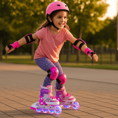 Patines En Linea Niñas Ajustable Rupu Sirena AquaPink Ruedas Led - Lhua Store