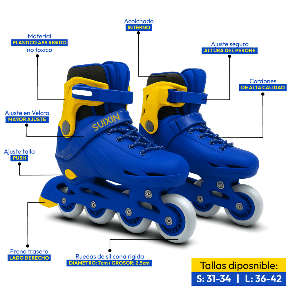 Patines Suixin Blue Roller En Linea Ajustable Adulto - Lhua Store