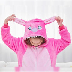 Pijama Lilo Stitch Rosado Enterizo Kigurumi 3 - 12 Años Plush - Lhua Store