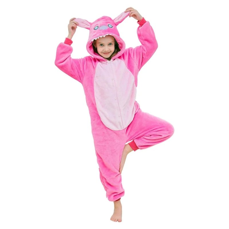 Pijama Lilo Stitch Rosado Enterizo Kigurumi 3 - 12 Años Plush - Lhua Store