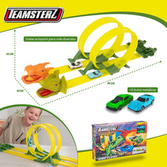 Pista De Autos Juguete Dinosaurio Doble Loop 2 Autos Niños - Lhua Store