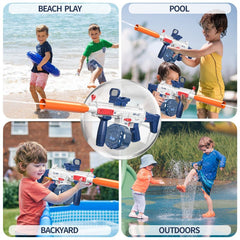 Pistola Agua Eléctrica Uzi Azul Juguete Recargable Niños Verano - Lhua Store