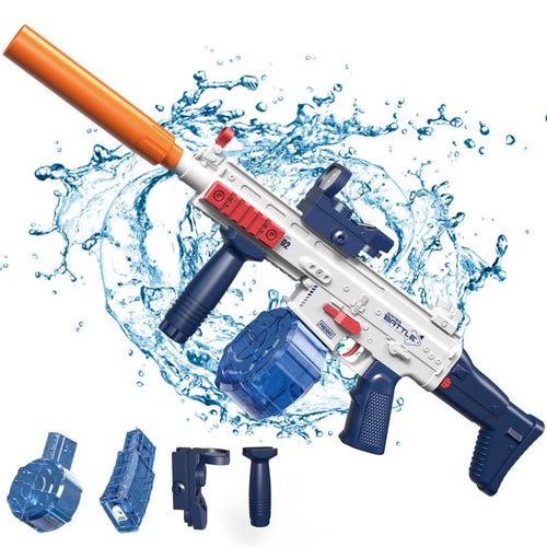 Pistola Agua Eléctrica Uzi Azul Juguete Recargable Niños Verano - Lhua Store