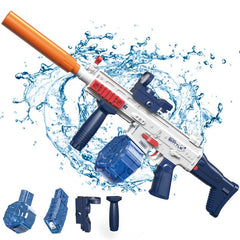 Pistola Agua Eléctrica Uzi Azul Juguete Recargable Niños Verano - Lhua Store