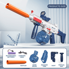 Pistola Agua Eléctrica Uzi Azul Juguete Recargable Niños Verano - Lhua Store