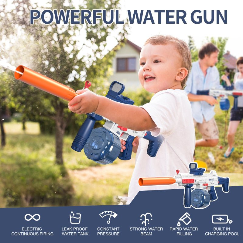 Pistola Agua Eléctrica Uzi Azul Juguete Recargable Niños Verano - Lhua Store