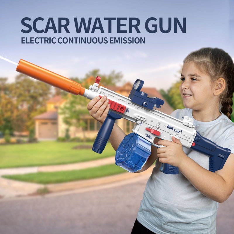 Pistola Agua Eléctrica Uzi Azul Juguete Recargable Niños Verano - Lhua Store