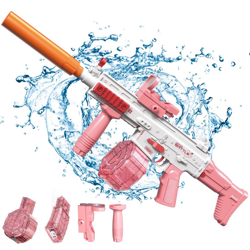 Pistola Agua Eléctrica Uzi Rosado Juguete Recargable Niños Verano - Lhua Store