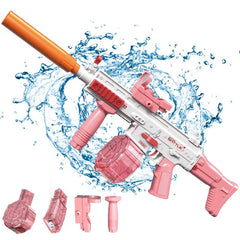 Pistola Agua Eléctrica Uzi Rosado Juguete Recargable Niños Verano - Lhua Store