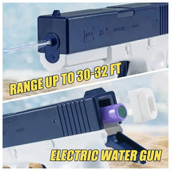 Pistola De Agua Eléctrica Glock 17 Niños Azul Recargable Juguete - Lhua Store