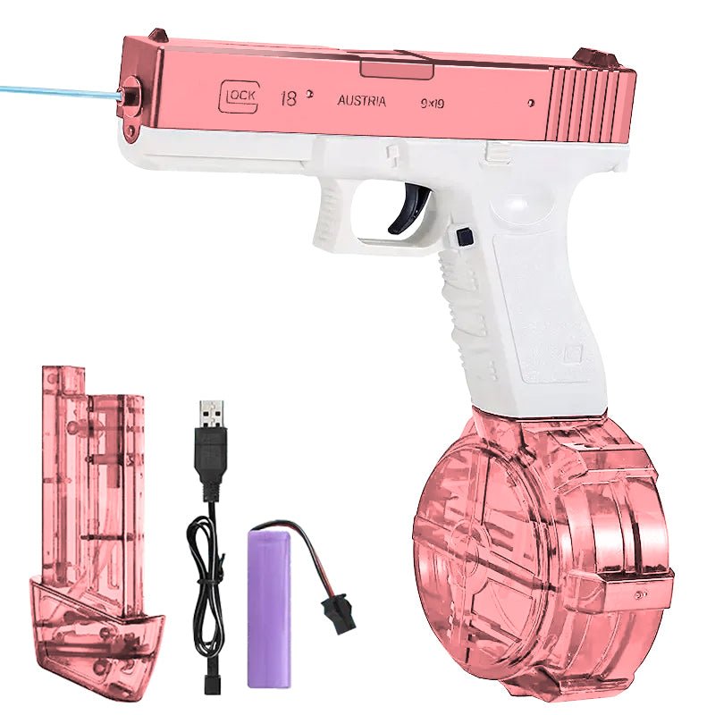 Pistola De Agua Eléctrica Glock 17 Niños Rosado Recargable Juguete - Lhua Store