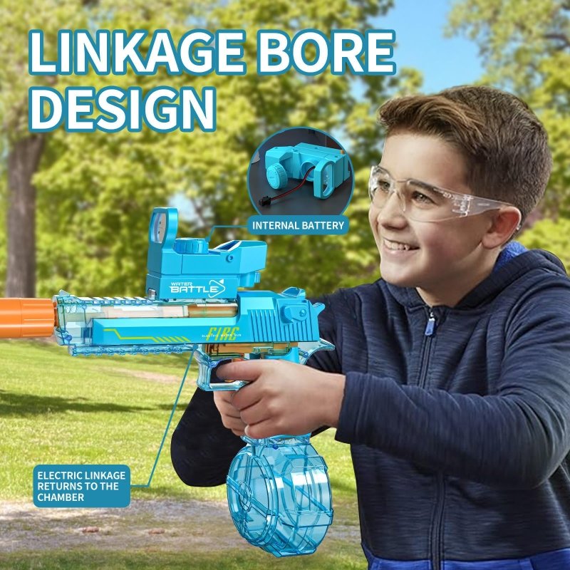 Pistola De Agua Electrica Recargable Azul Potente Niños Juguete - Lhua Store