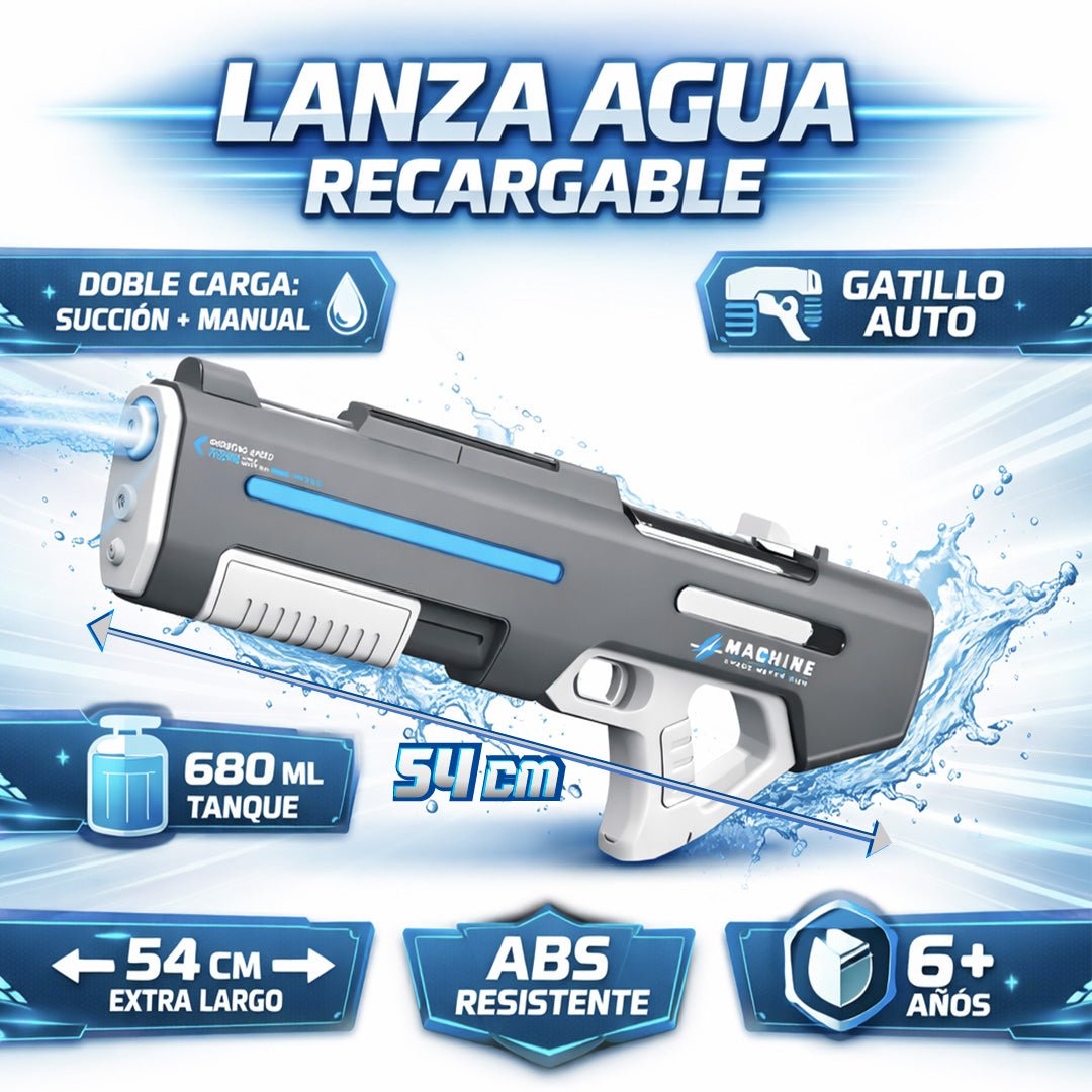 Pistola De Agua Electrica Recargable Grande Niños Juguete - Lhua Store