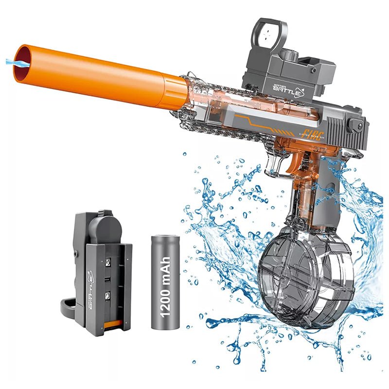 Pistola De Agua Electrica Recargable Gris Potente Niños Juguete - Lhua Store