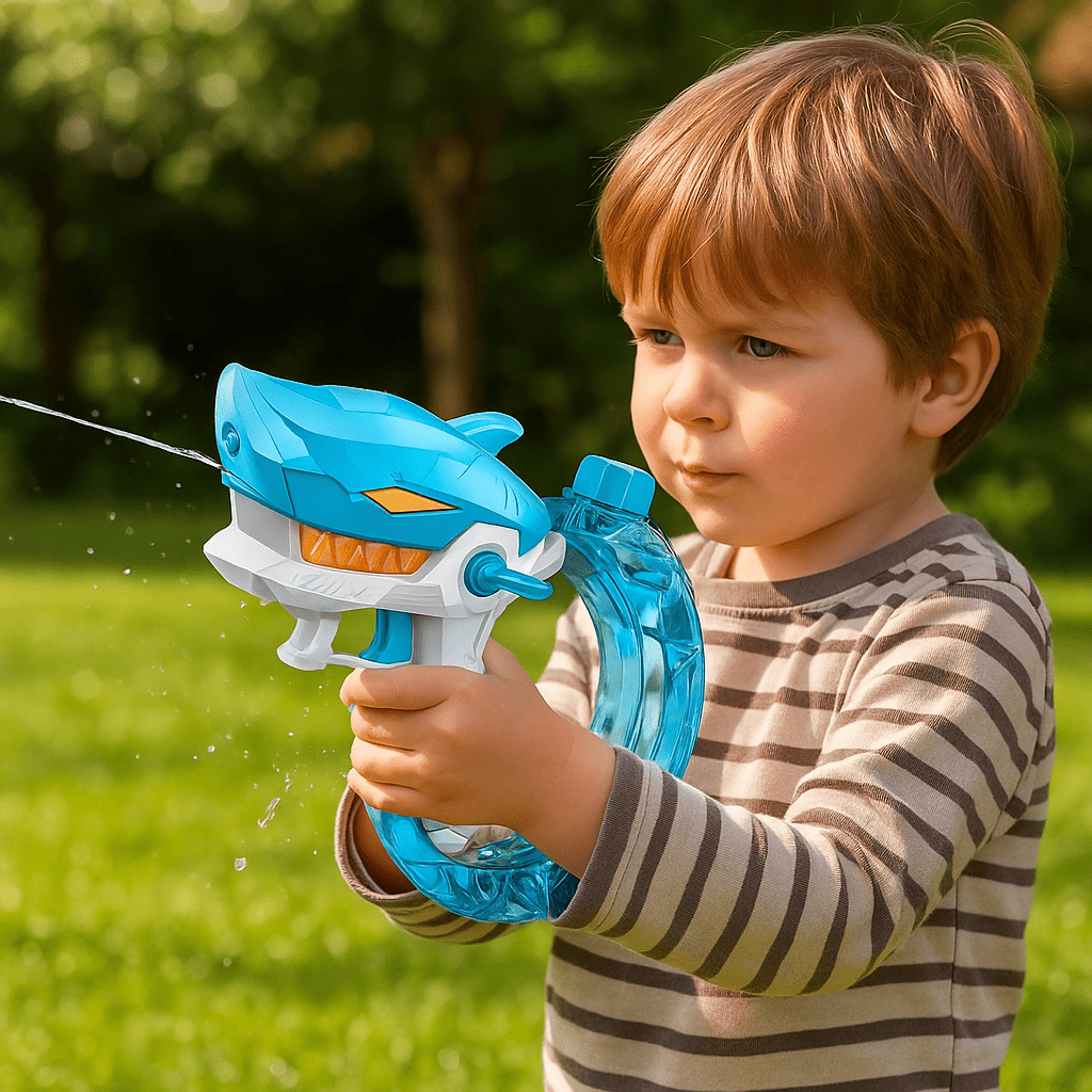 Pistola De Agua Electrica Shark Azul Recargable Niños Juguete - Lhua Store