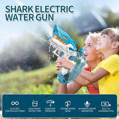 Pistola De Agua Electrica Shark Azul Recargable Niños Juguete - Lhua Store