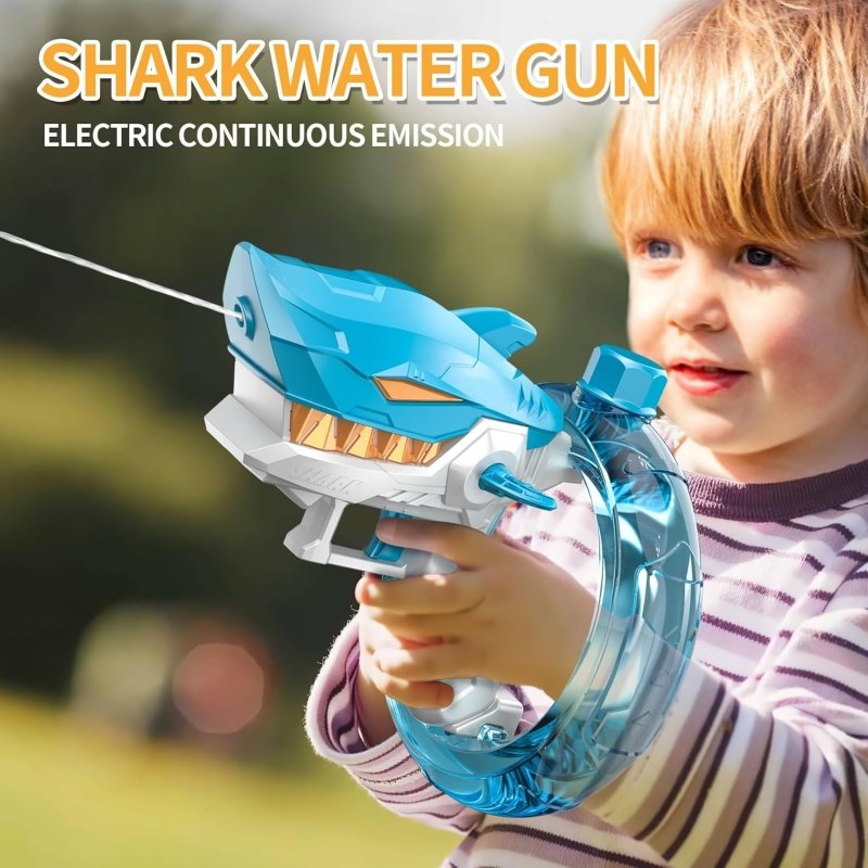 Pistola De Agua Electrica Shark Azul Recargable Niños Juguete - Lhua Store