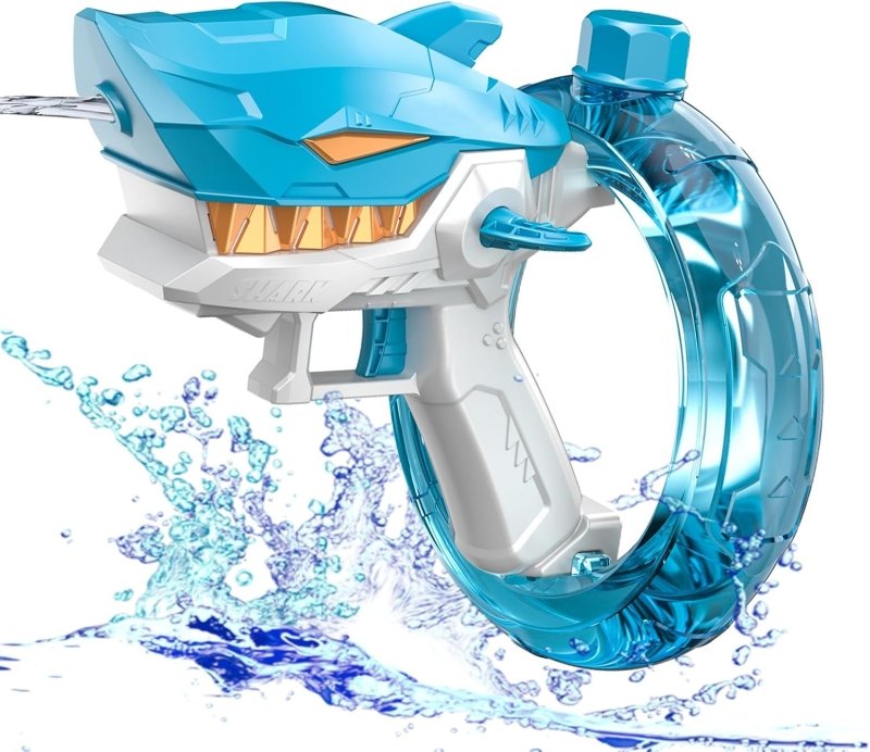 Pistola De Agua Electrica Shark Azul Recargable Niños Juguete - Lhua Store