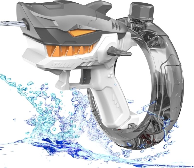 Pistola De Agua Electrica Shark Gris Recargable Niños Juguete - Lhua Store