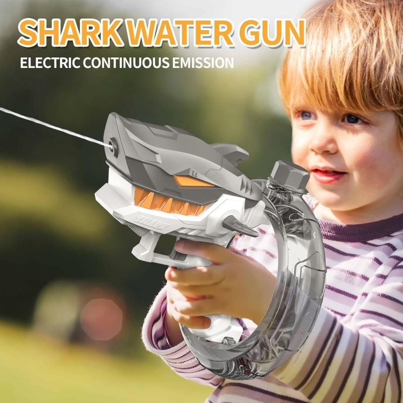 Pistola De Agua Electrica Shark Gris Recargable Niños Juguete - Lhua Store