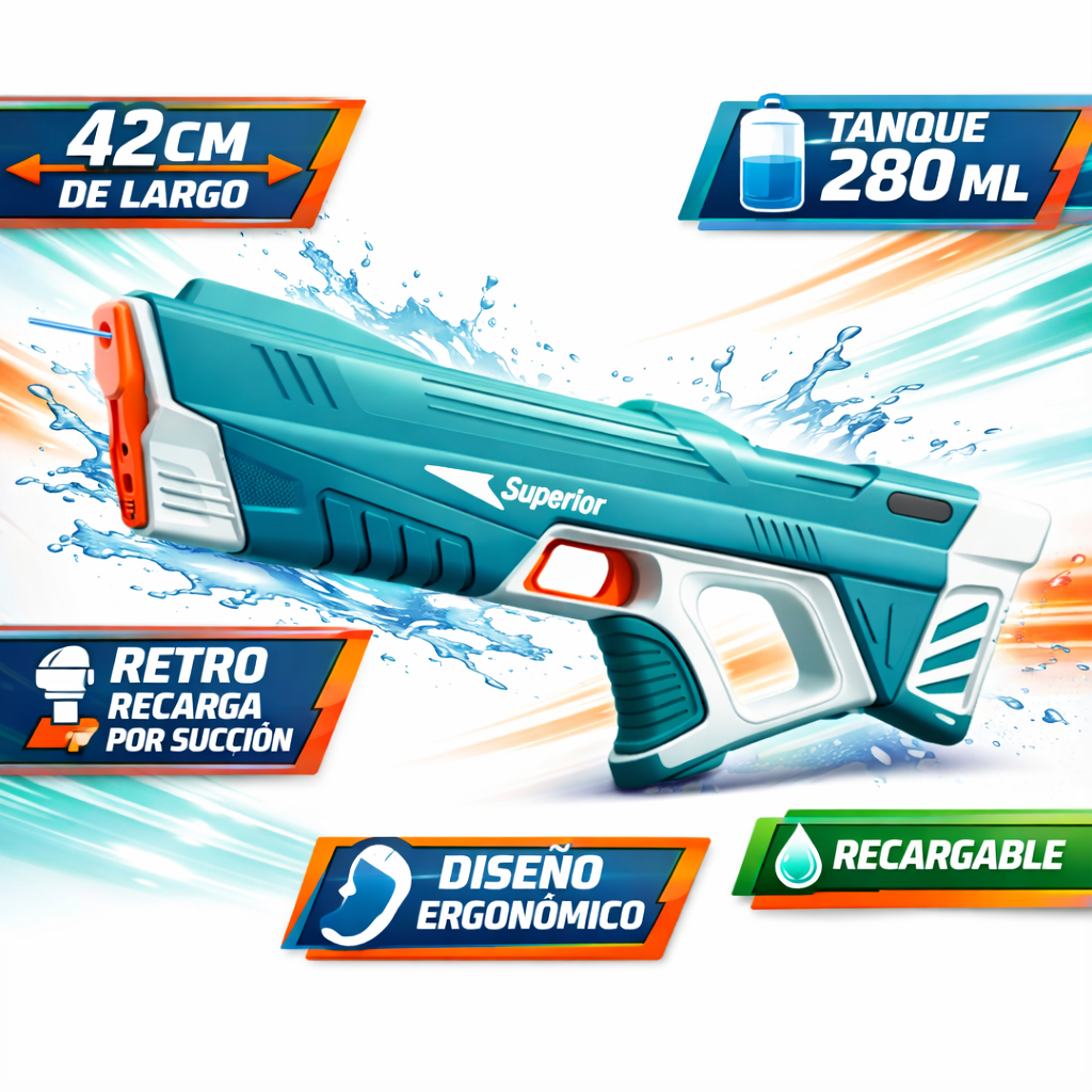 Pistola De Agua Eléctrica Succion Automatica Niños Juguete Verano - Lhua Store