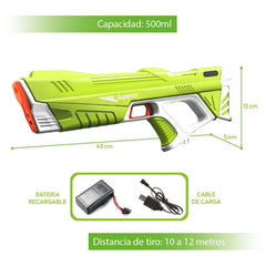 Pistola De Agua Electrica Verde Succion Automatica Niños Juguete Verano - Lhua Store