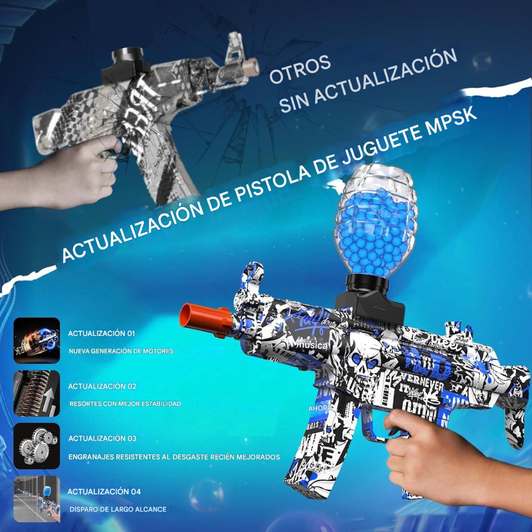 Pistola De Hidrogel Eléctrica M416 Recargable Juguete Niños Azul - Lhua Store