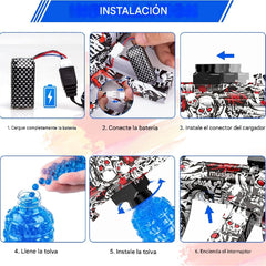 Pistola De Hidrogel Eléctrica M416 Recargable Juguete Niños Rojo - Lhua Store