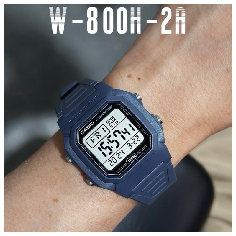 Reloj Hombre Casio W - 800h - 2av Azul Digital - Lhua Store