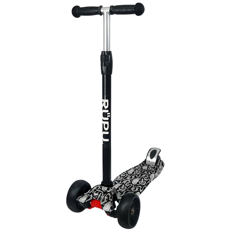 Scooter Monopatin Rupu Black Skull Regulable Ruedas Led - Lhua Store