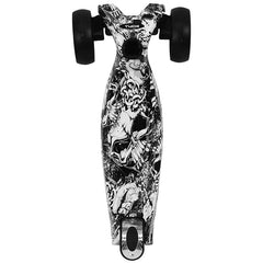 Scooter Monopatin Rupu Black Skulls Regulable Rueda Led - Lhua Store