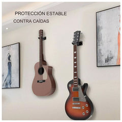 Set 2 Soporte Colgador Pared Guitarra Ukelele Bajo + 5 Púas - Lhua Store