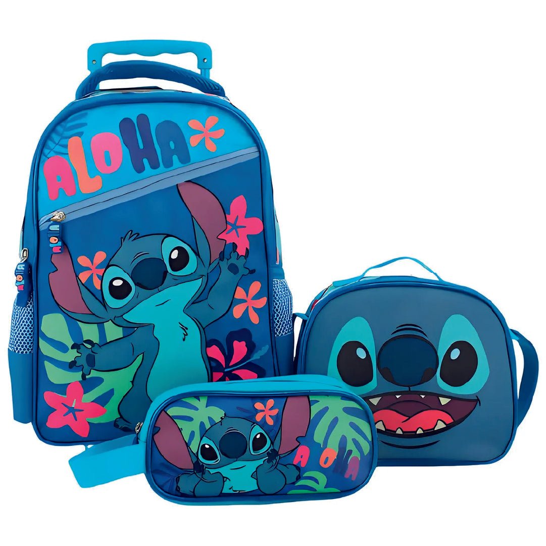 Set 3 Pcs Mochila Escolar Stitch Niña Disney Con Lonchera - Lhua Store