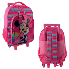 Set 4 Pcs Mochila Minnie Con Ruedas Escolar Niña Original - Lhua Store