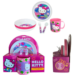 Set 5 Vajilla Infantil Hello Kitty Plato Bowl Taza Cubiertos - Lhua Store