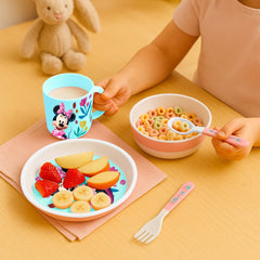 Set 5 Vajilla Niños Disney Minnie Plato Bowl Taza Cubiertos - Lhua Store