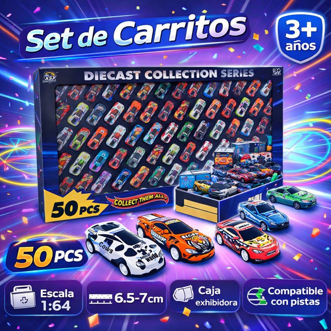 Set 50 Autos A Fricción Autitos 1:64 Surtidos Niños Juguete - Lhua Store